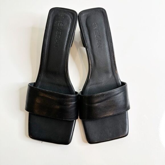 Urban Outfitters SVEGAN Squared Vegan Leather Mule Heel in Black Women's 37 - Picture 4 of 10